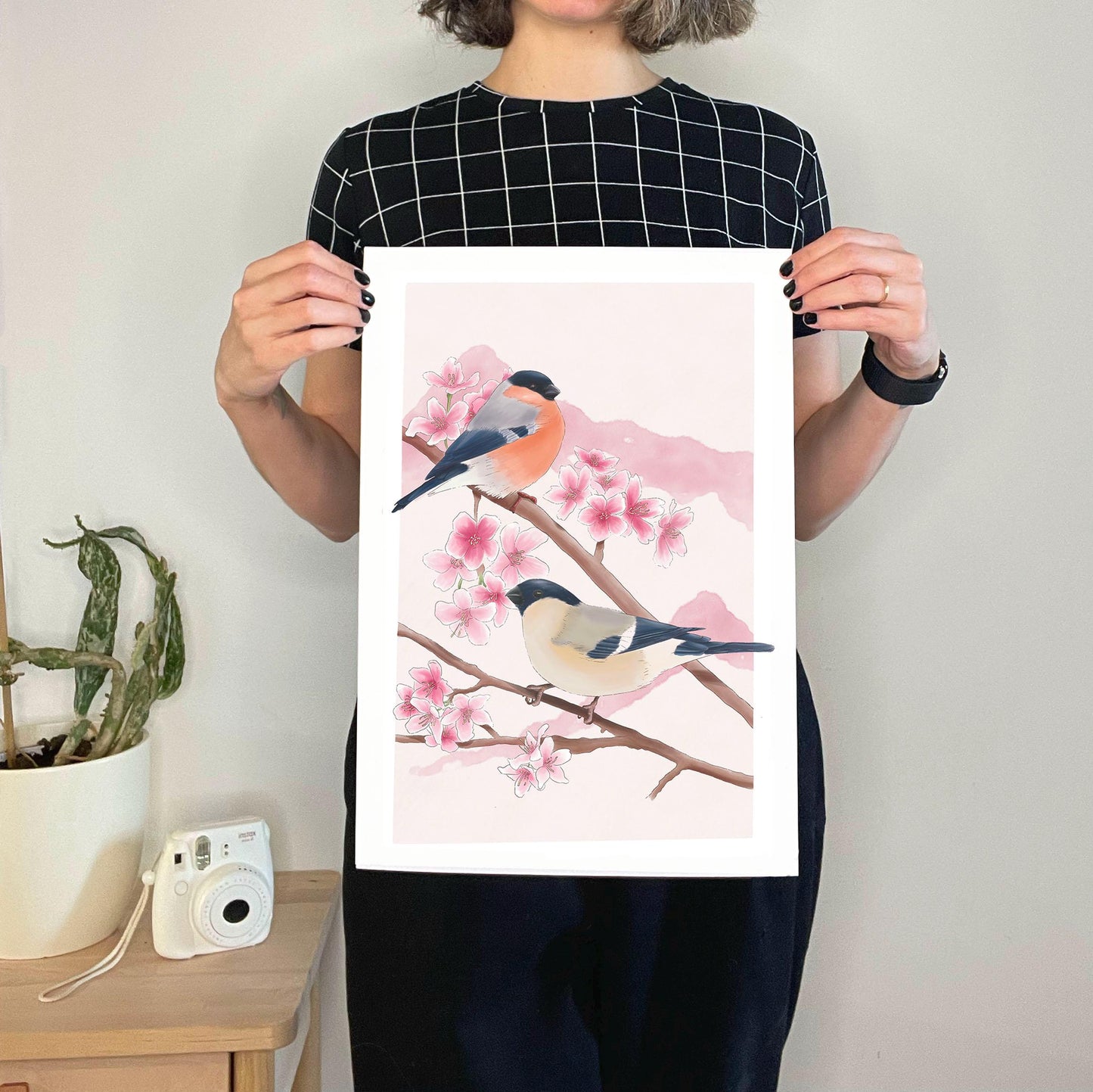 Bird Art Print | Soft Digital Watercolor Style Illustration | Whimsical Nature Wall Art | A4 A3