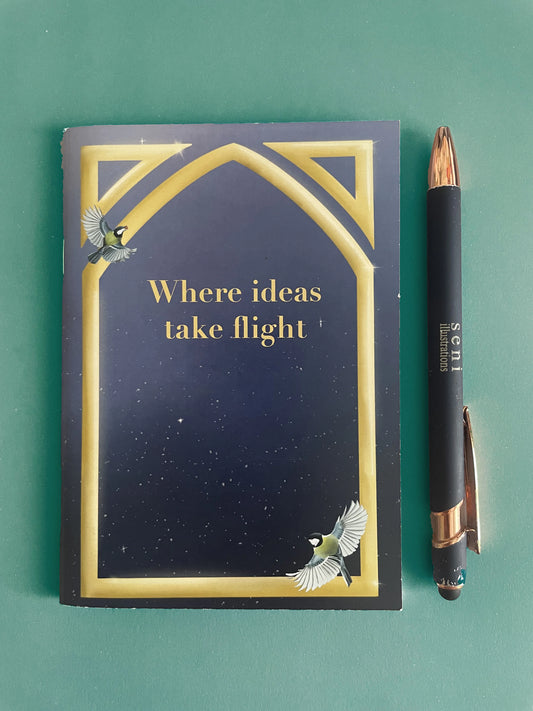 A6 Notebook & Notepad Set – Mystic Night Bird Illustration