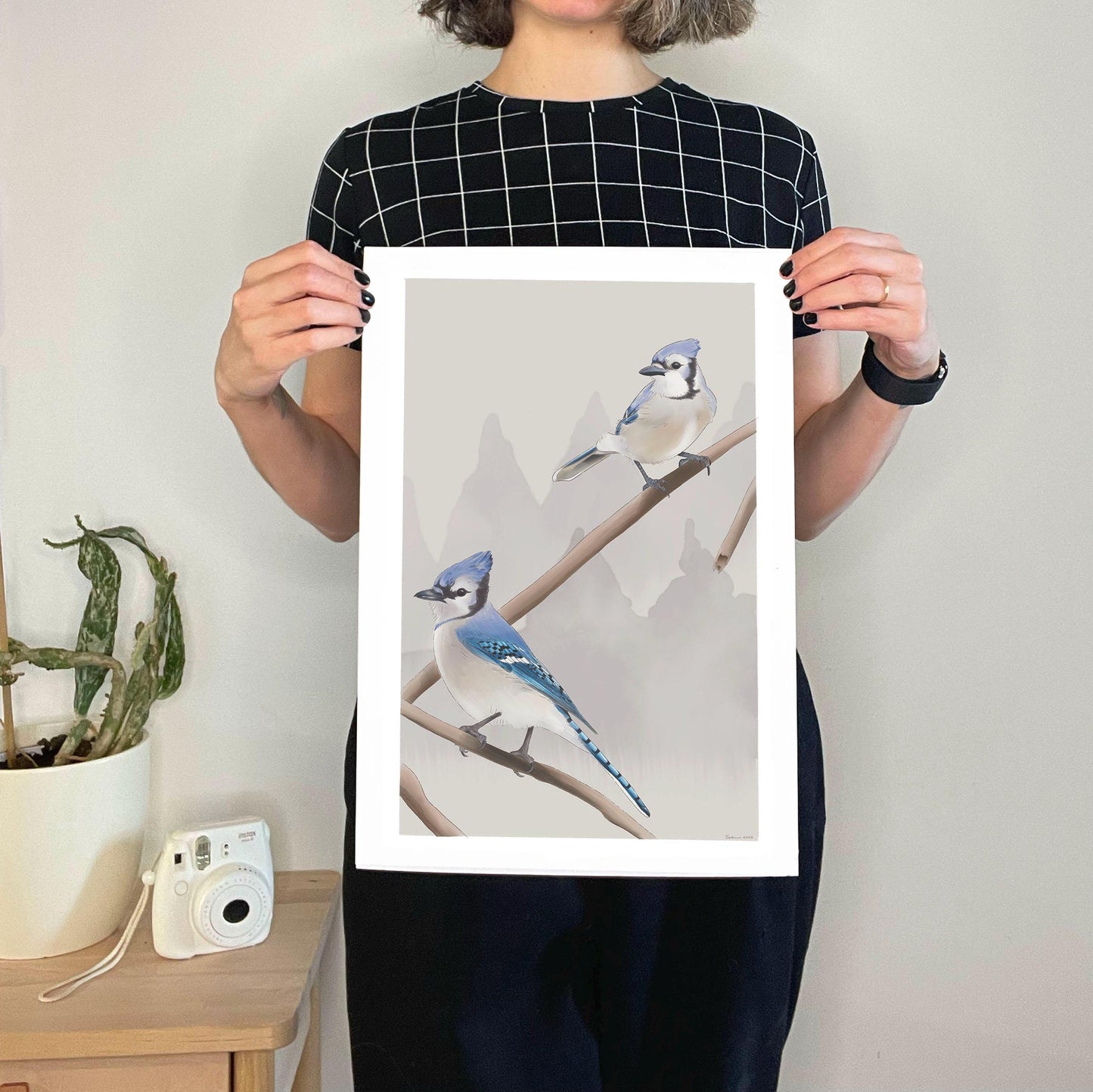 Bird Art Print | Soft Digital Watercolor Style Illustration | Whimsical Nature Wall Art | A4 A3