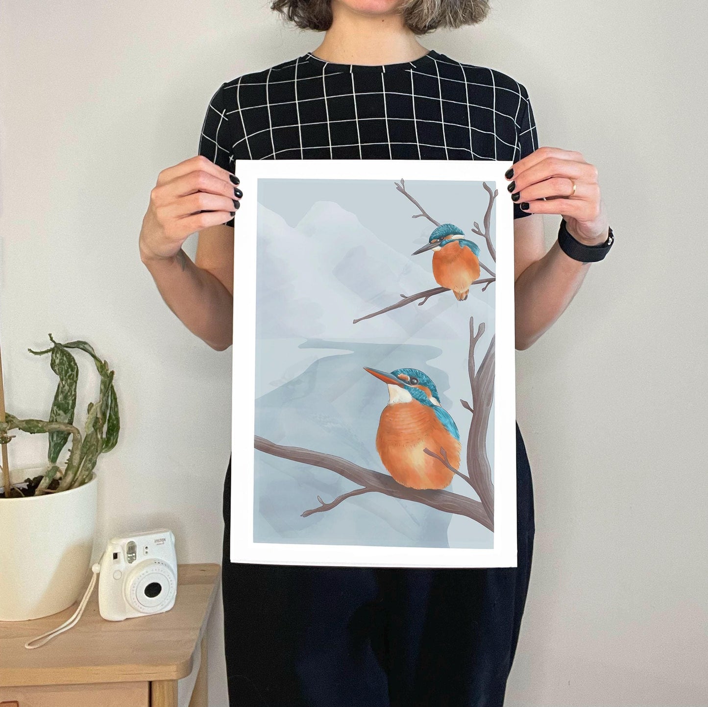 Bird Art Print | Soft Digital Watercolor Style Illustration | Whimsical Nature Wall Art | A4 A3