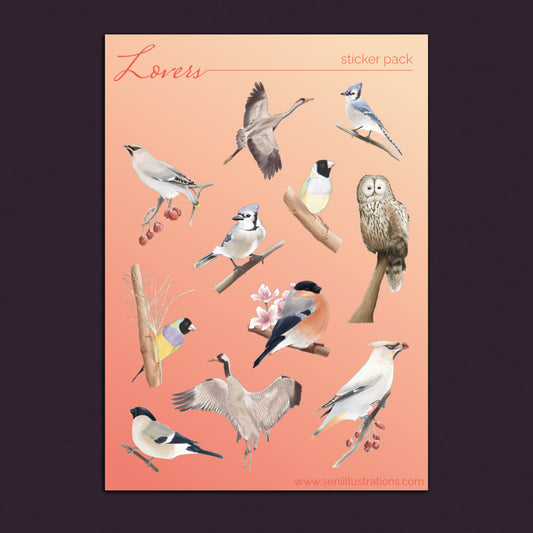 Bird Sticker Sheet – Lovers Collection | Pre-order
