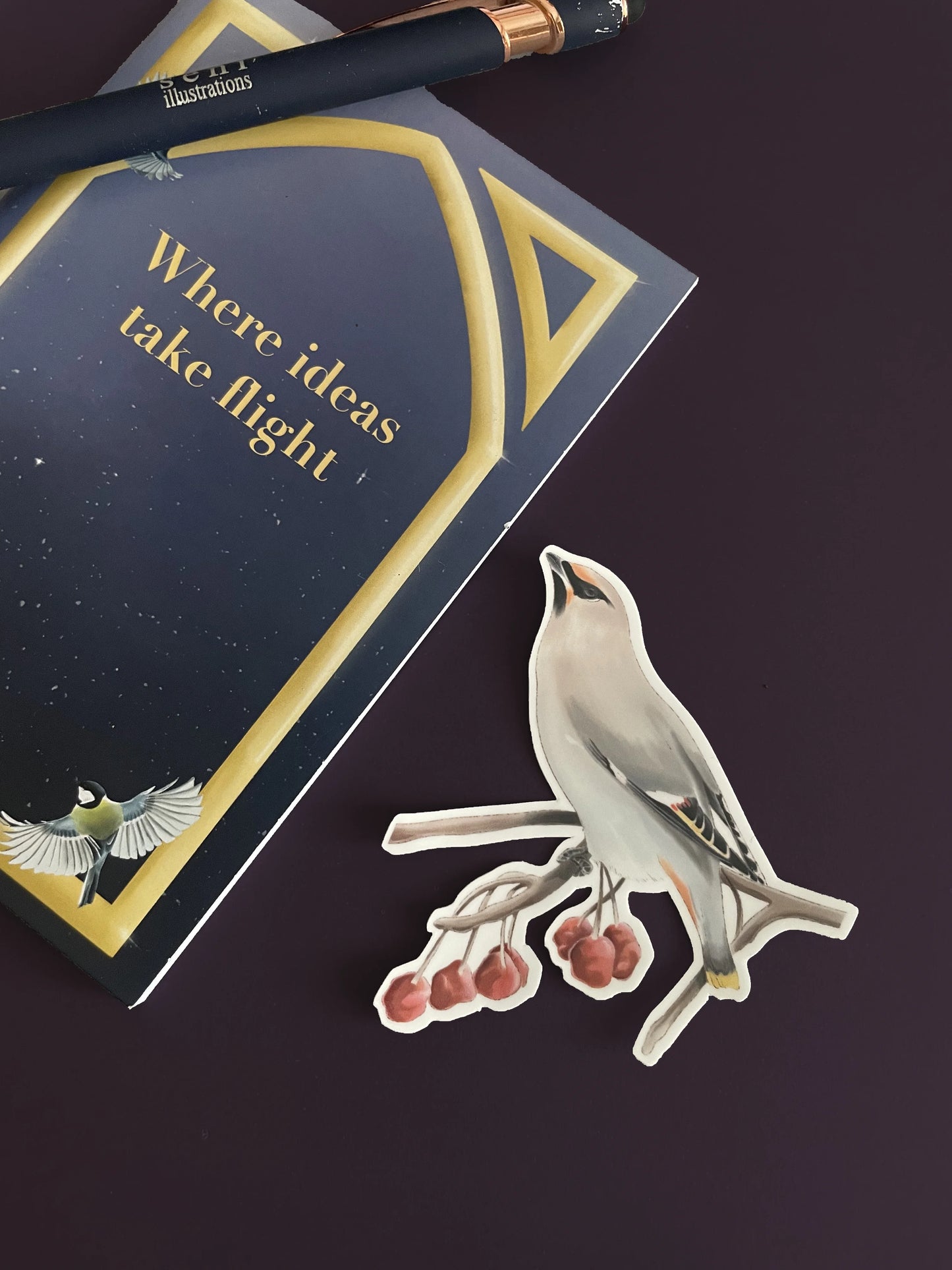 Bird Die-Cut Sticker – Delicate Vinyl | Kingfisher, Waxwing & Blue Jay