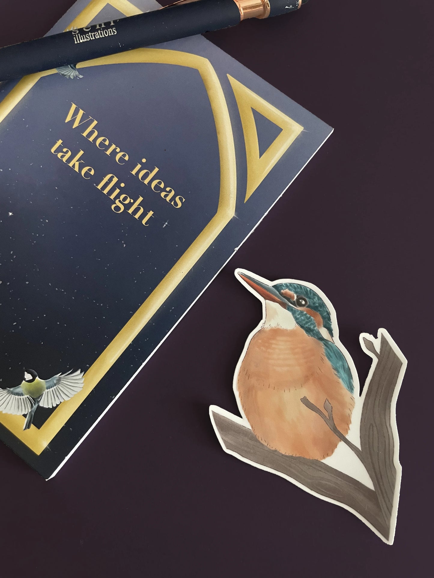 Bird Die-Cut Sticker – Delicate Vinyl | Kingfisher, Waxwing & Blue Jay
