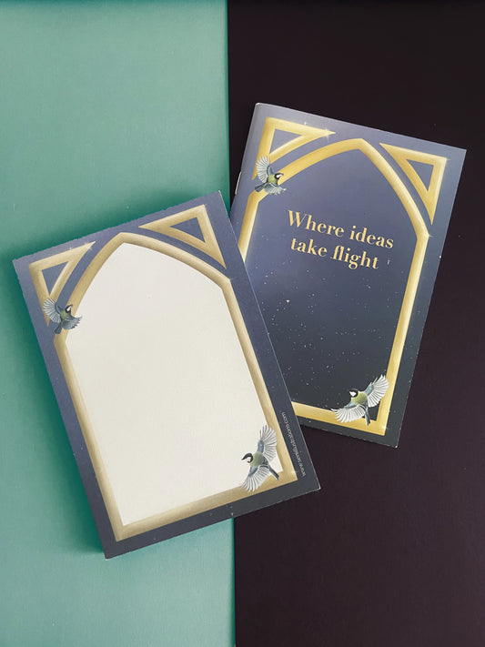 A6 Notebook & Notepad Set – Mystic Night Bird Illustration